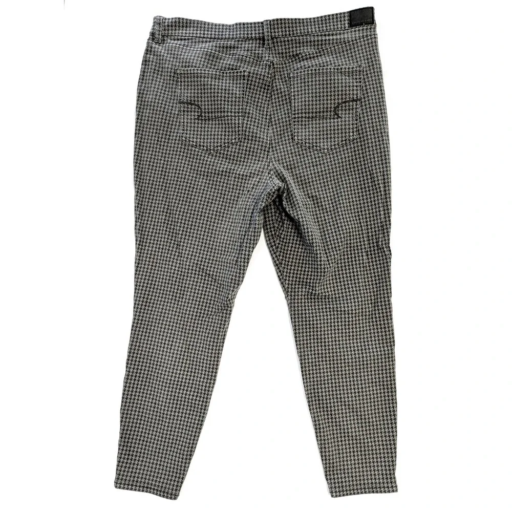 American Eagle Houndstooth Next Level Stretch Pants Women's 20 Regular B&W 39x29